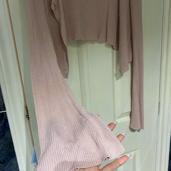 Zara pink flared sleeve cardigan - Picture 2 of 3
